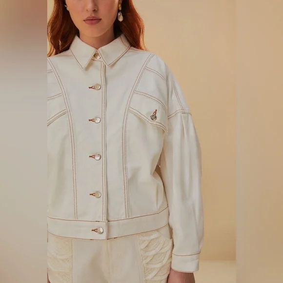 Farm Rio Off-White Mini Bomber Jacket - Picture 2 of 14